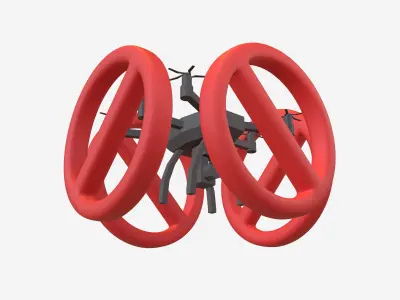 No Drone Zone 3D Icon v1 001 Low-poly 3D model