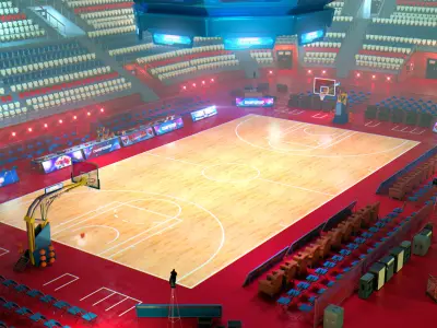 Basketball Arena Stadium Interior - Modular Environment  3D model
