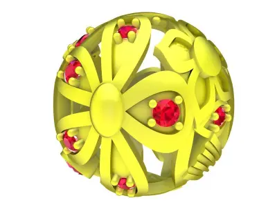 Luxury Pa Diamond Ball Charm with Ornamental Cutwork Design 6661 3D print model