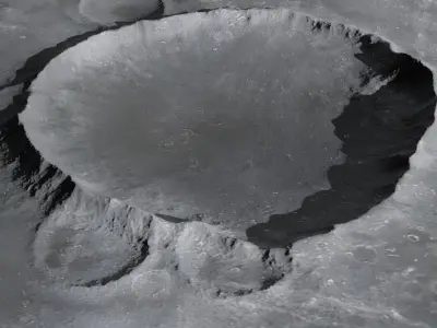 Moon crater Terrain 3D model
