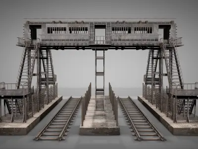 Abandoned Railway Overpass Shelter 3D model