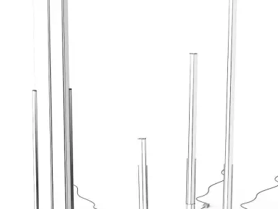 Zafferano Lampes a Porter Pencil Floor Tables 3D model