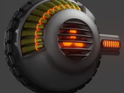 Sci-fi Tank Ball Low-poly 3D model