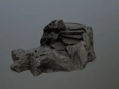 Ladder piece of rock Low-poly 3D model