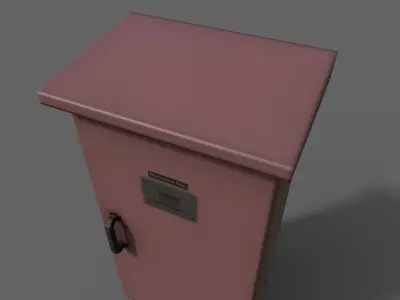 PBR Electric Box Red V5 Low-poly 3D model