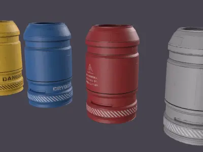 Sci-FI Barrel Low-poly 3D model