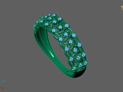 Women Ring Fancy Rings With Stone STL 3DM Render Printable 3D print model order