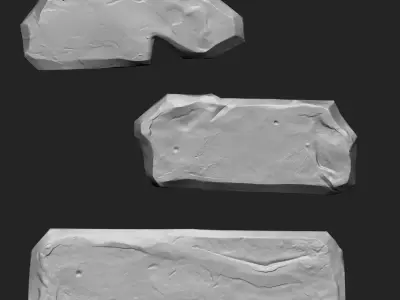 Stylized Stone IMM Brushes 21 in one 3D model