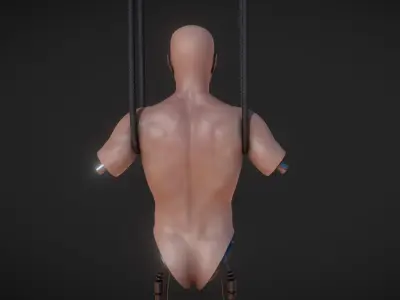 half robot Low-poly 3D model