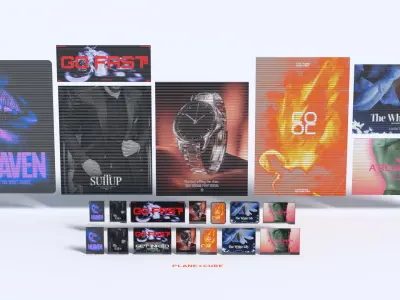 Cyberpunk Advertisement Billboards Low-poly 3D model