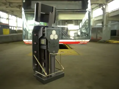 Sci-fi Terminal Low-poly 3D model get