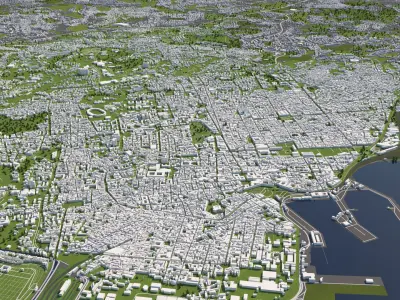 Catania Italy 50x50km City Map 3D Model 3D model