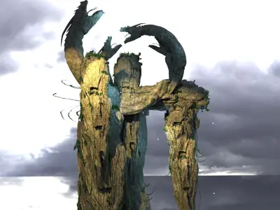 Paradise island snake stones  3D model