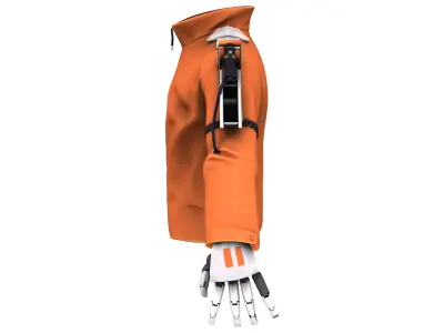 Male Orange Cyberpunk Jacket Coat Low-poly 3D model