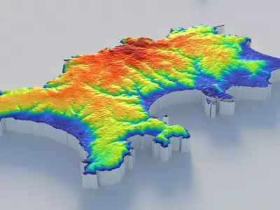 Jersey Terrain Country 3D model