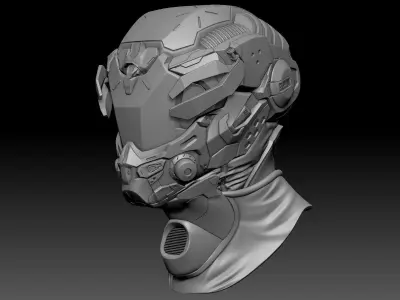 Sci-Fi Helmet 01 3D model