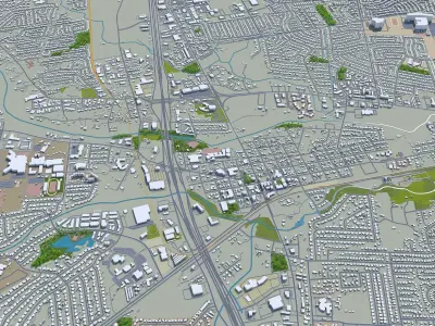 Round Rock Texas 30km Low-poly 3D model