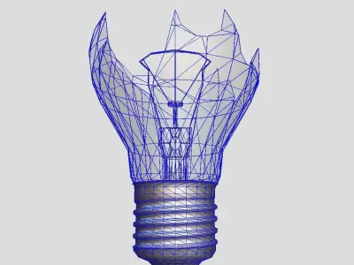Light Bulb Broken Low-poly 3D model