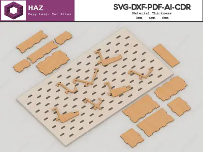 Laser Cut Pegboard Wall 081 3D print model