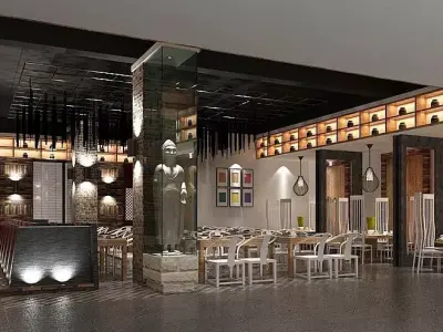 Business Restaurant - Coffee - Banquet  142 3D model