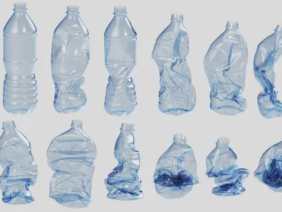 Crushed Plastic Bottle v1 3D model