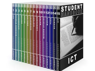 Student Handbooks Set 3D model