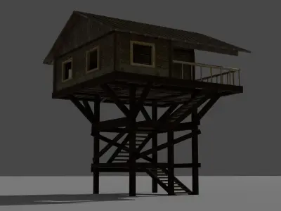 Forest Watch Tower Free low-poly 3D model
