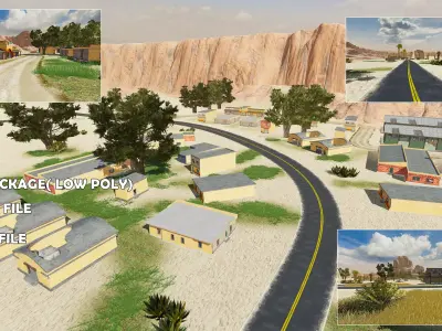 Pubg Desert Map Registan game ready Low-poly 3D model