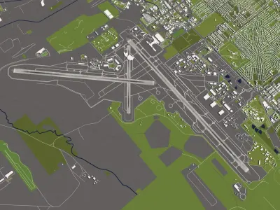 Albuquerque USA 50x50km City Map 3D model