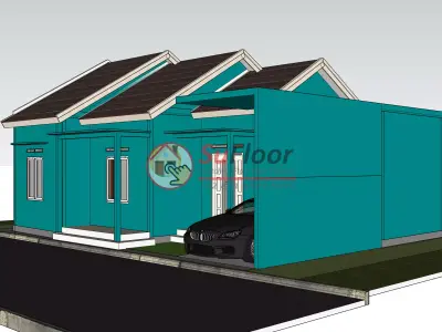 House 11x8m code 638 - Sketchup 3D model 3D model 3D model