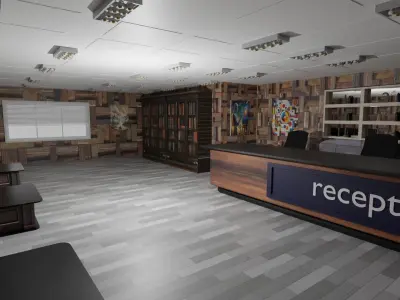 Reception Interior Low-poly 3D model