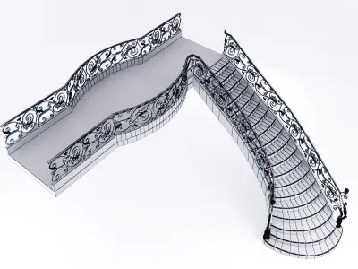 classical staircase 5 3D model