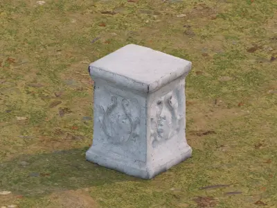 classical stone plinth Low-poly 3D model