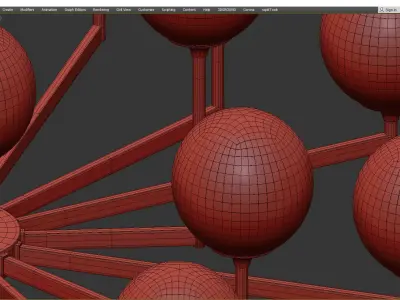 Ball Valley Chandelier 16 Low-poly 3D model