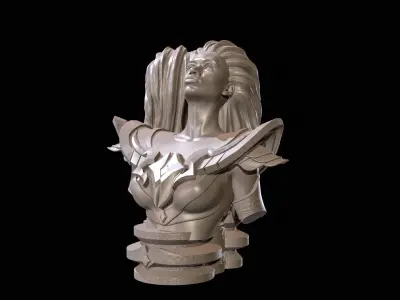 Fantasy Warrior Bust  High Poly for 3D Print 3D print model