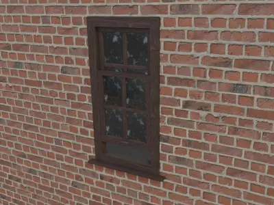 Old Window Low Poly Game ready Asset Low-poly 3D model