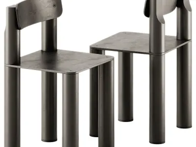 COMMUNE Medium Table and SILO Chair by Found 3D model