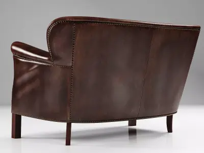Professors Leather Double Chair With Nailheads 3D model
