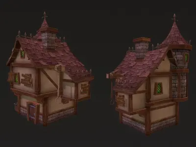 Medieval Houses Pack Low-poly 3D model