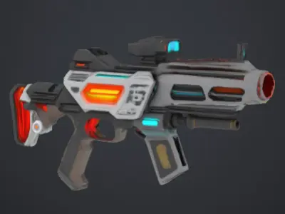 Futuristic Gun 3D Model - Sci-Fi Energy Weapon for Games Low-poly 3D model