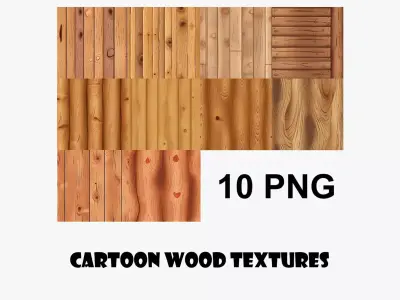 Cartoon Wood Textures Pack 24 - 10x PNG  Texture