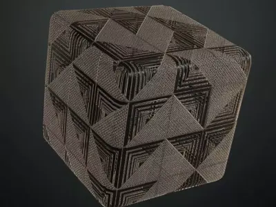 Futuristic Geometric Triangular Metal Relief PBR Seamless Texture