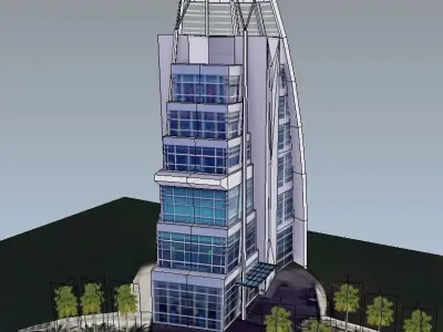 Exploration Tower lowpoly 3d model Low-poly 3D model