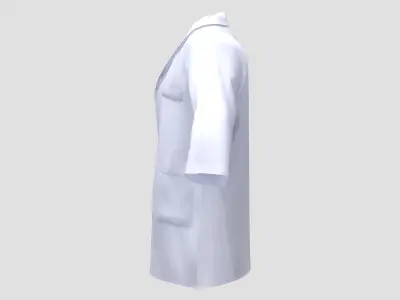 Mens Medical Scrub Top with Lab Coat Outfit Low-poly 3D model