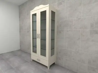 showcase cabinet with glass doors 3D model