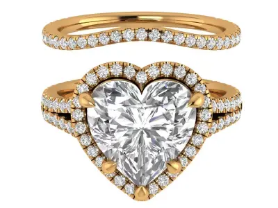 Heart Engagement Ring 3D print model