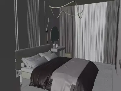 Modern style bedroom 3D model 3D model