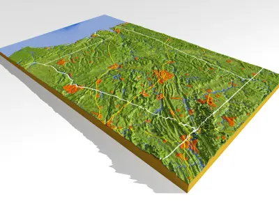 Alabama 3 High resolution 3D relief maps 3D model