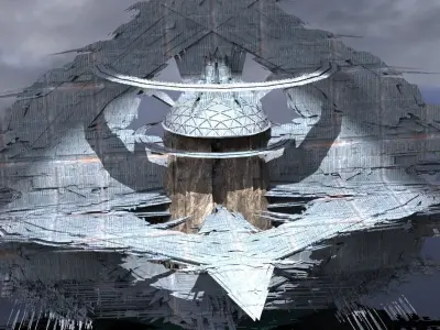 Frozen Ice shard Mountain elite bay 3D model