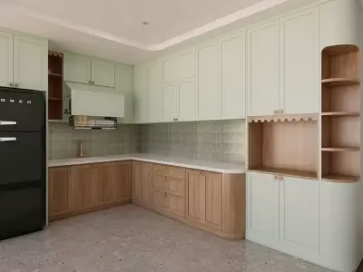 Classic L Shape Kitchen Cabinet  SketchUp Model 3D model